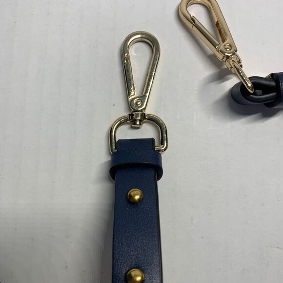 Cthru Blue Vegan Leather Handbag Strap Gold Bumble Bee Embellishment Bridgerton - Picture 6 of 8